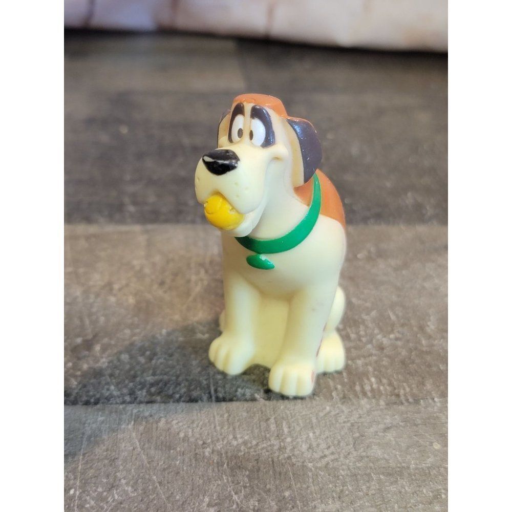 Rubber brown white dog tennis ball 1995 toy‎ figure